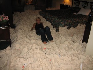 Packing conference bags before the first Las Vegas Affiliate Summit in 2005